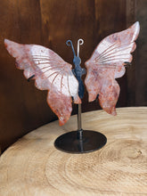 Load image into Gallery viewer, Fire quartz butterfly wings with display stand