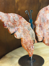 Load image into Gallery viewer, Fire quartz butterfly wings with display stand