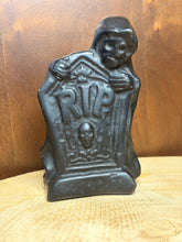Load image into Gallery viewer, Obsidian grim reaper tombstone carving