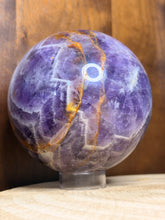 Load image into Gallery viewer, XL statement chevron amethyst sphere with natural citrine
