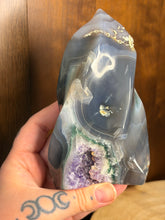 Load image into Gallery viewer, Large Amethyst agate druzy flame