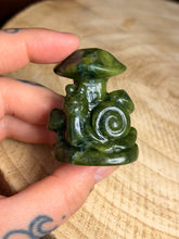Load image into Gallery viewer, Green jade snail with mushrooms