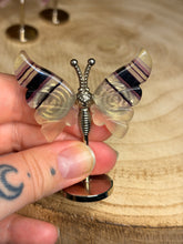 Load image into Gallery viewer, Small Fluorite butterfly on stand