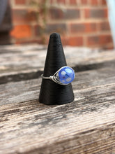 Load image into Gallery viewer, Handmade wire wrap ring - Blue orca agate