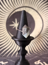Load image into Gallery viewer, Amazonite with pyrite double point adjustable ring