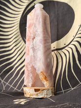 Load image into Gallery viewer, pink amethyst with flower agate tower