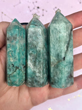 Load image into Gallery viewer, High quality amazonite with smokey quartz crystal towers
