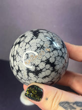 Load image into Gallery viewer, Snowflake obsidian crystal sphere