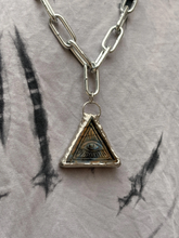 Load image into Gallery viewer, Labradorite all seeing eye pendant with stainless steel chunky chain