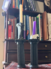 Load image into Gallery viewer, Taxidermy real animal bone gothic column spell candle holders