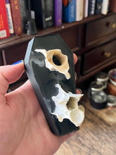 Load image into Gallery viewer, Taxidermy real animal bone gothic coffin double spell candle holder