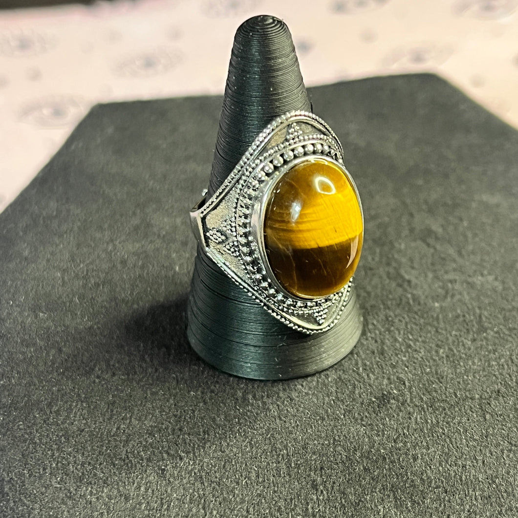 Tigers eye statement ring