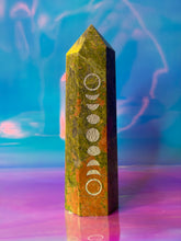 Load image into Gallery viewer, Unakite moon phase tower
