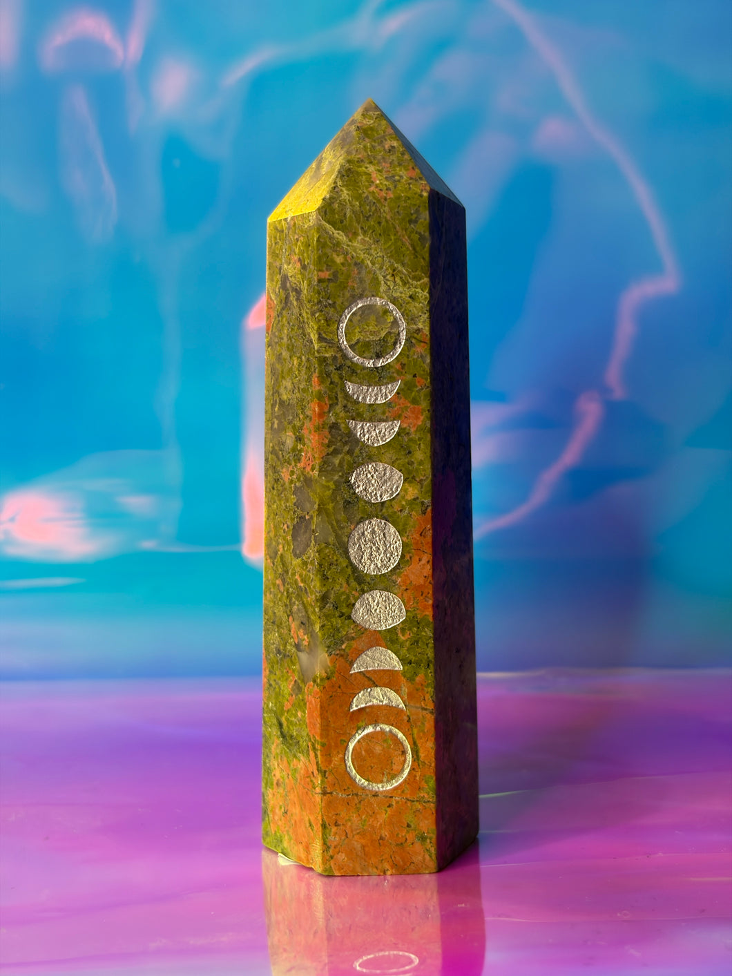 Unakite moon phase tower