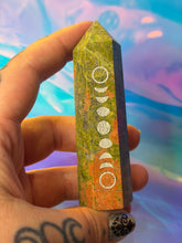 Load image into Gallery viewer, Unakite moon phase tower
