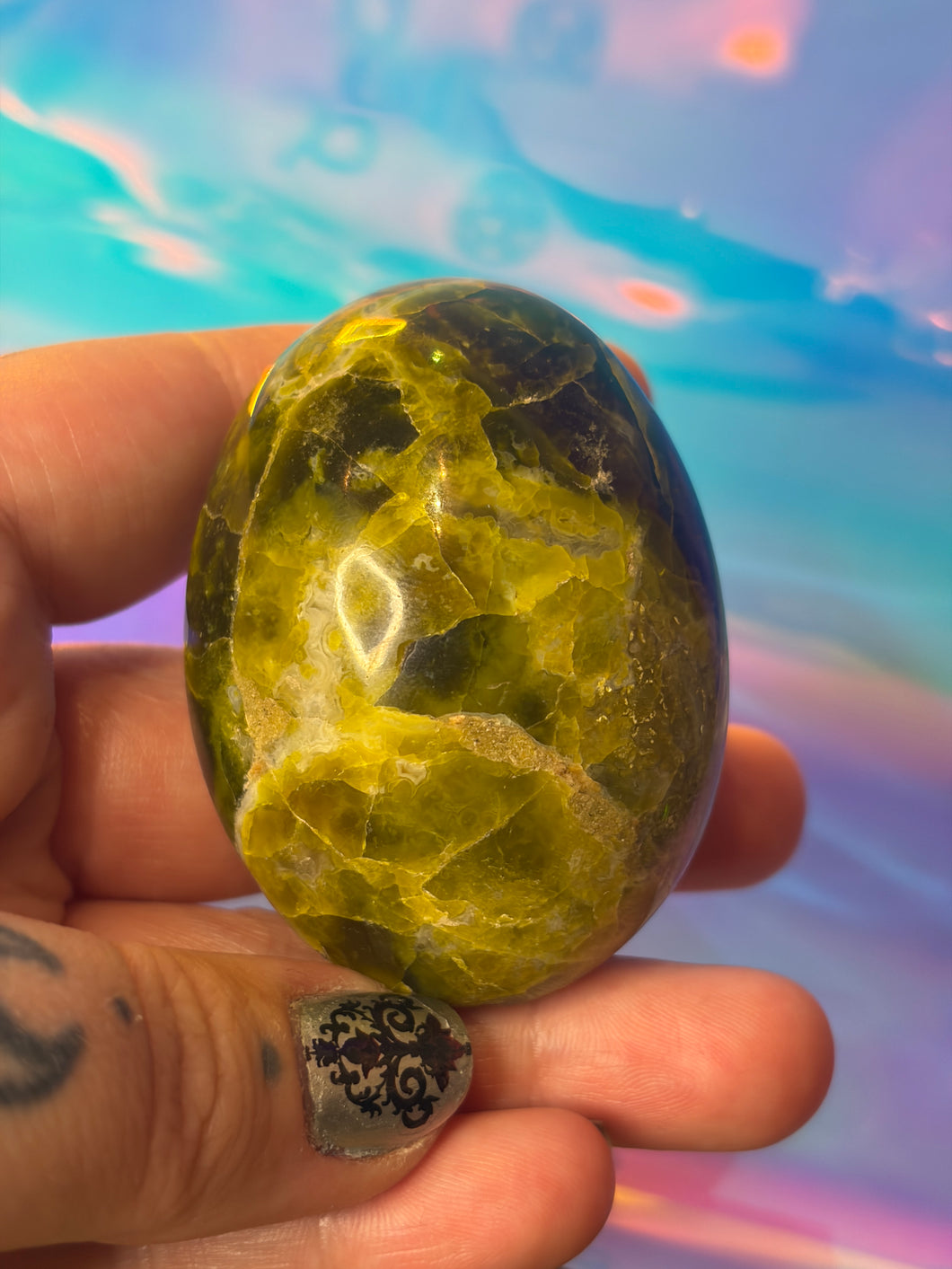 Green opal palmstone