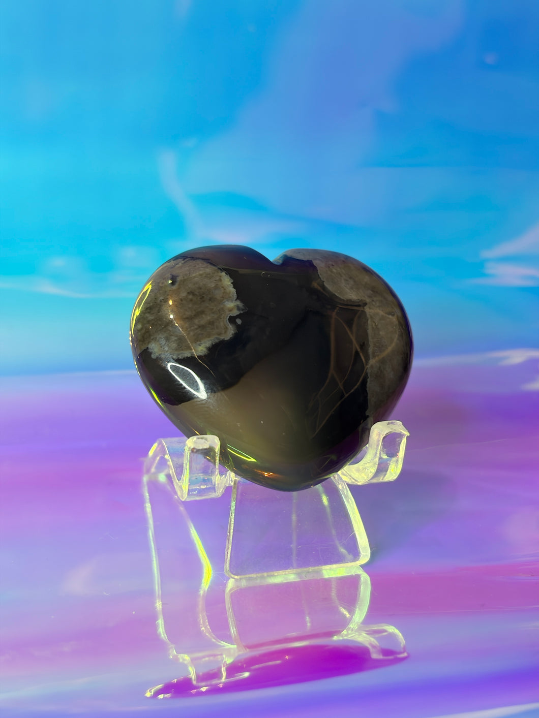 Volcano agate heart