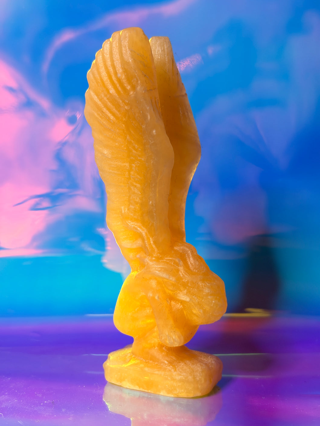 Orange calcite angel