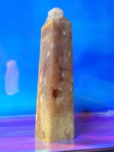 Load image into Gallery viewer, Pink amethyst tower with druzy
