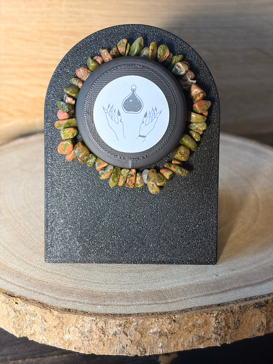 Unakite chip bracelet