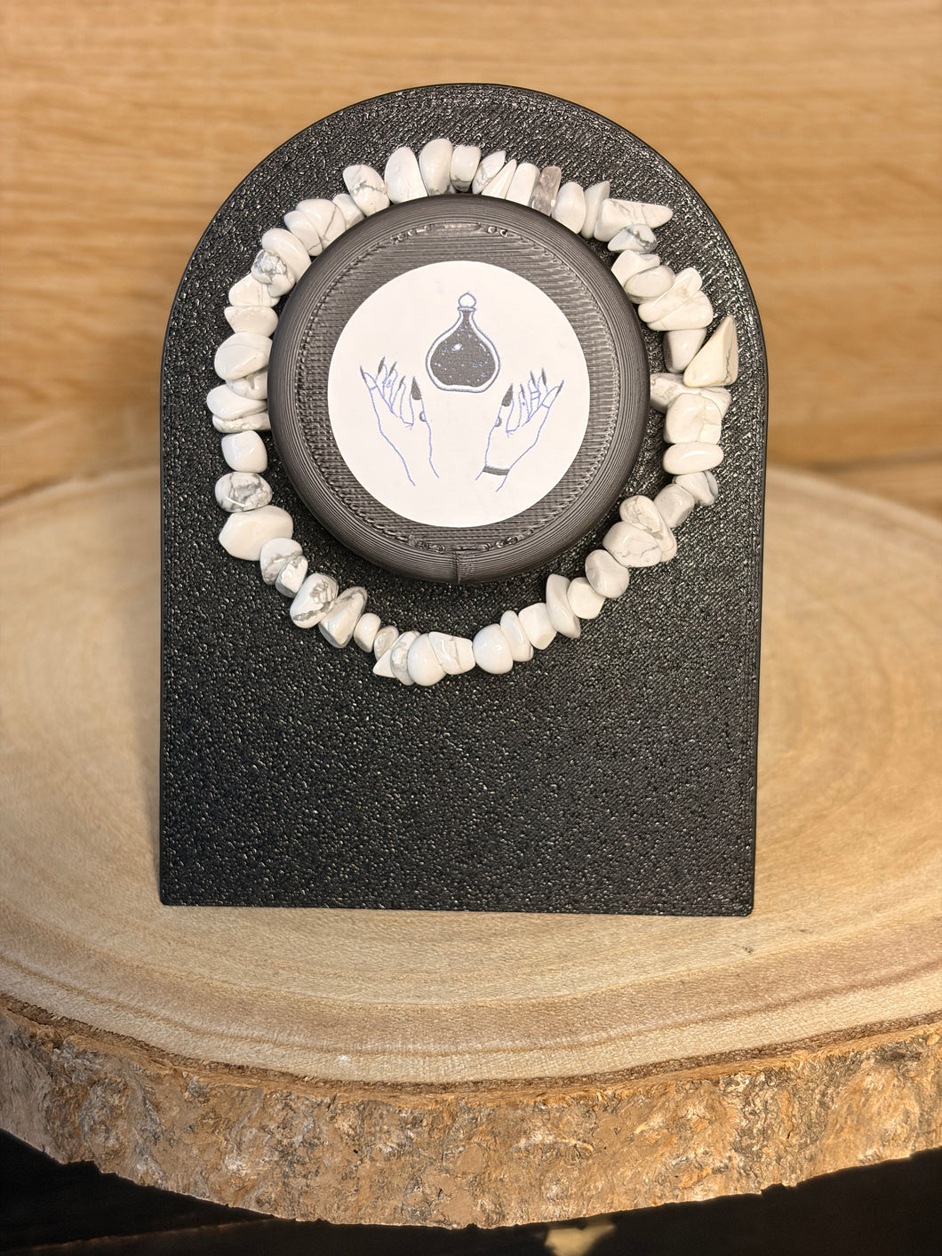 White howlite chip bracelet