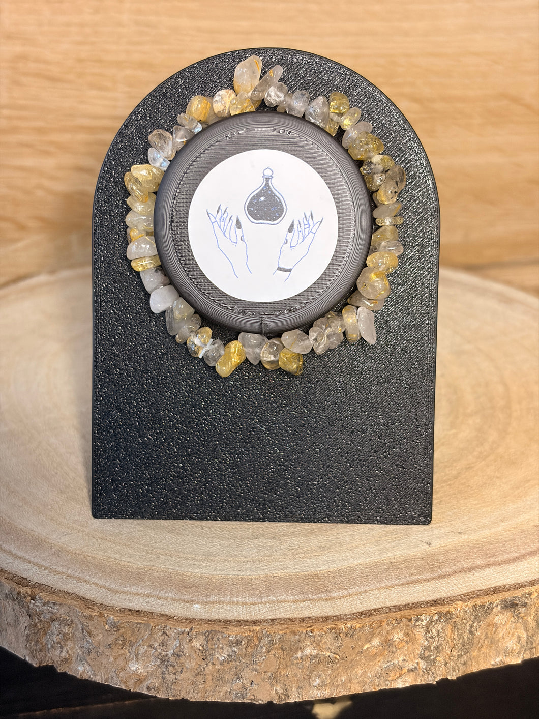 Rutilated quartz chip bracelet
