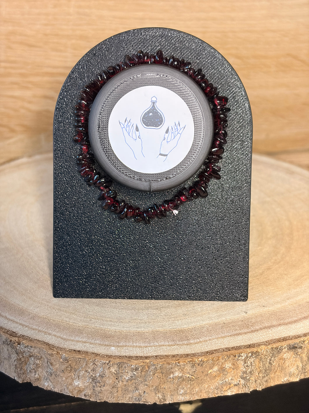 Garnet chip bracelet