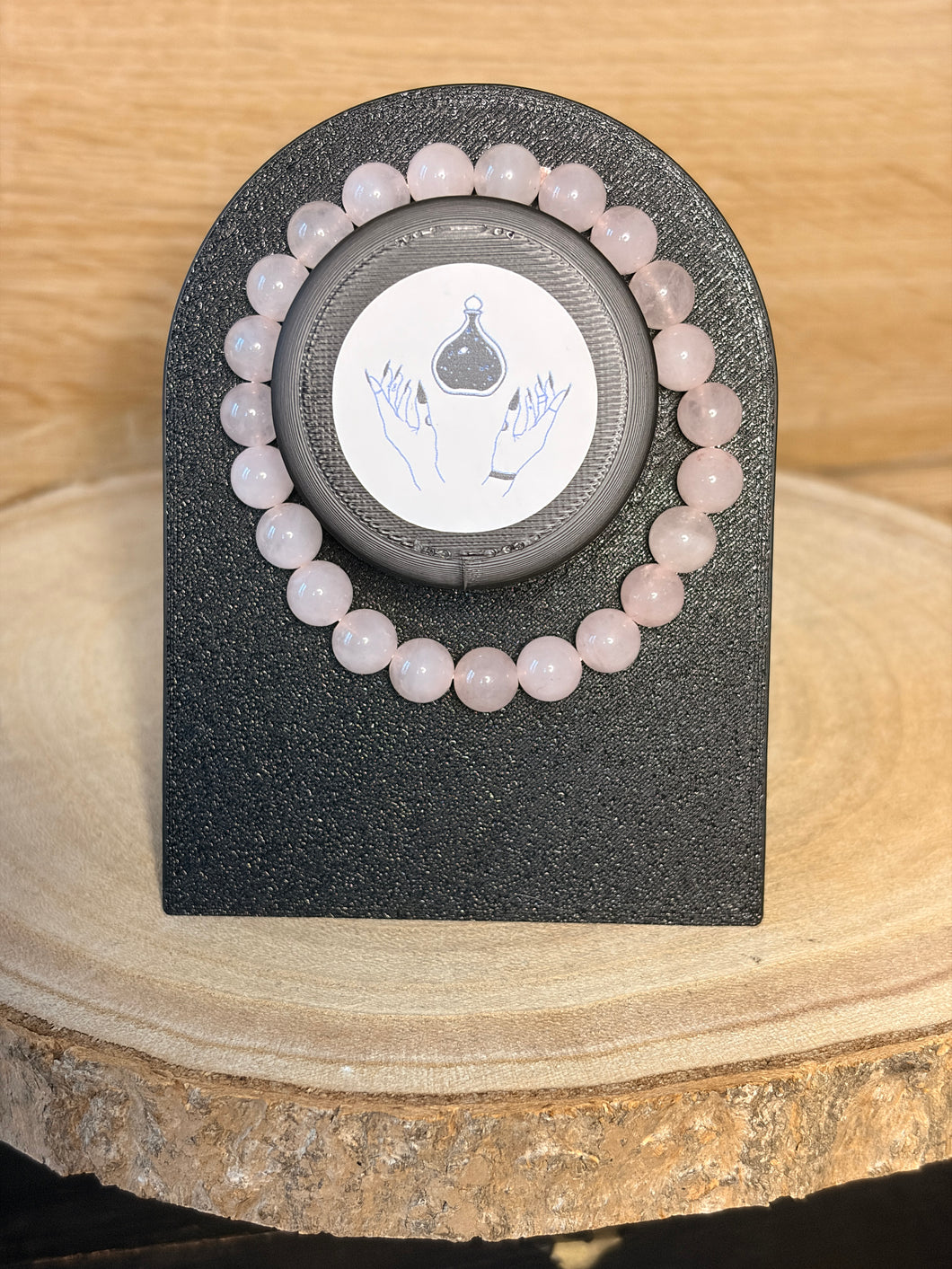 Rose quartz bead bracelet