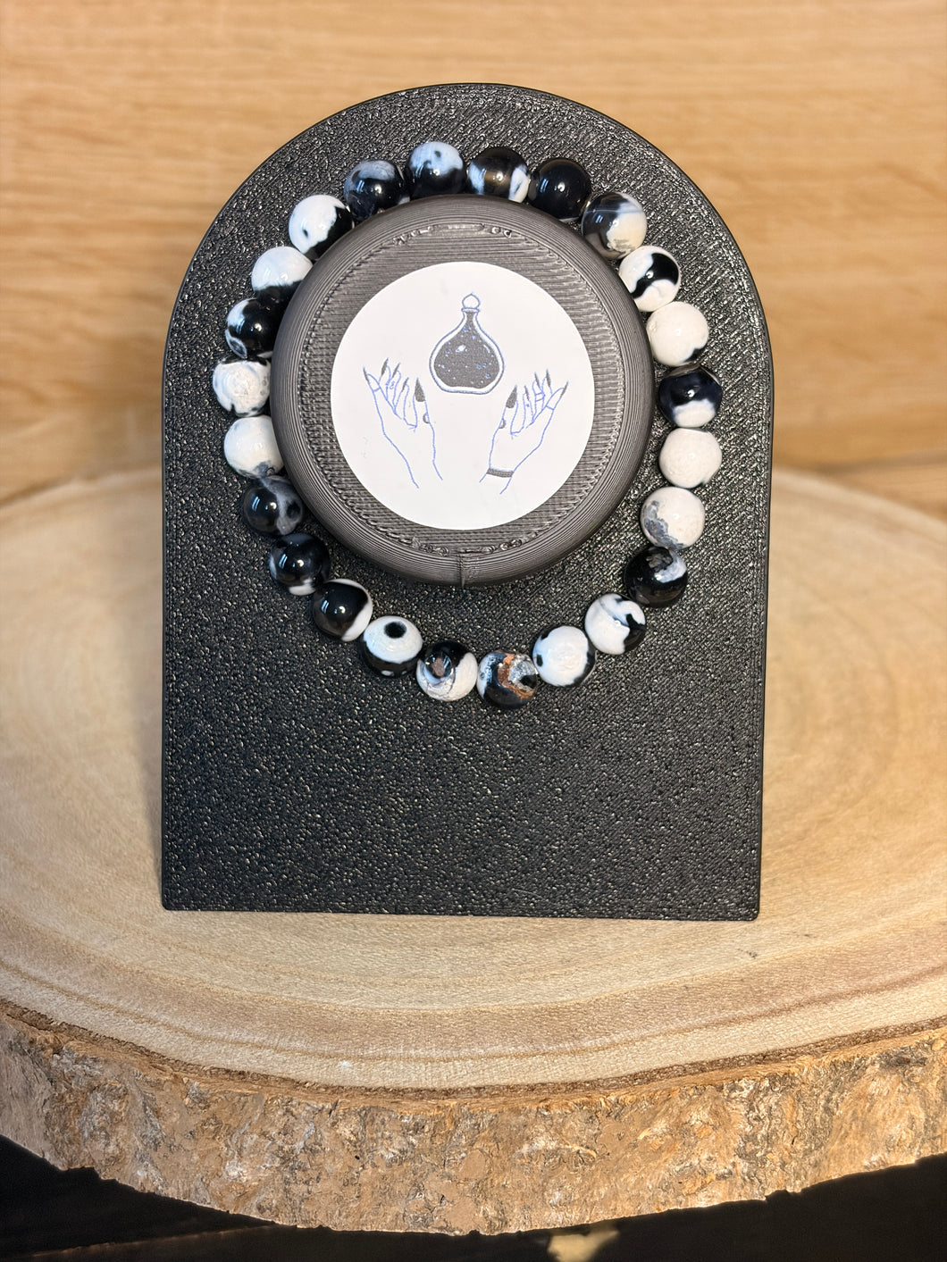 Orca agate bead bracelet