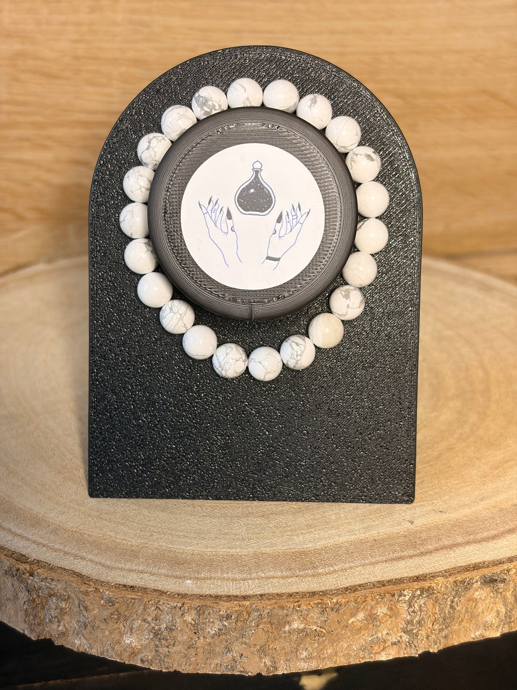 White howlite bead bracelet