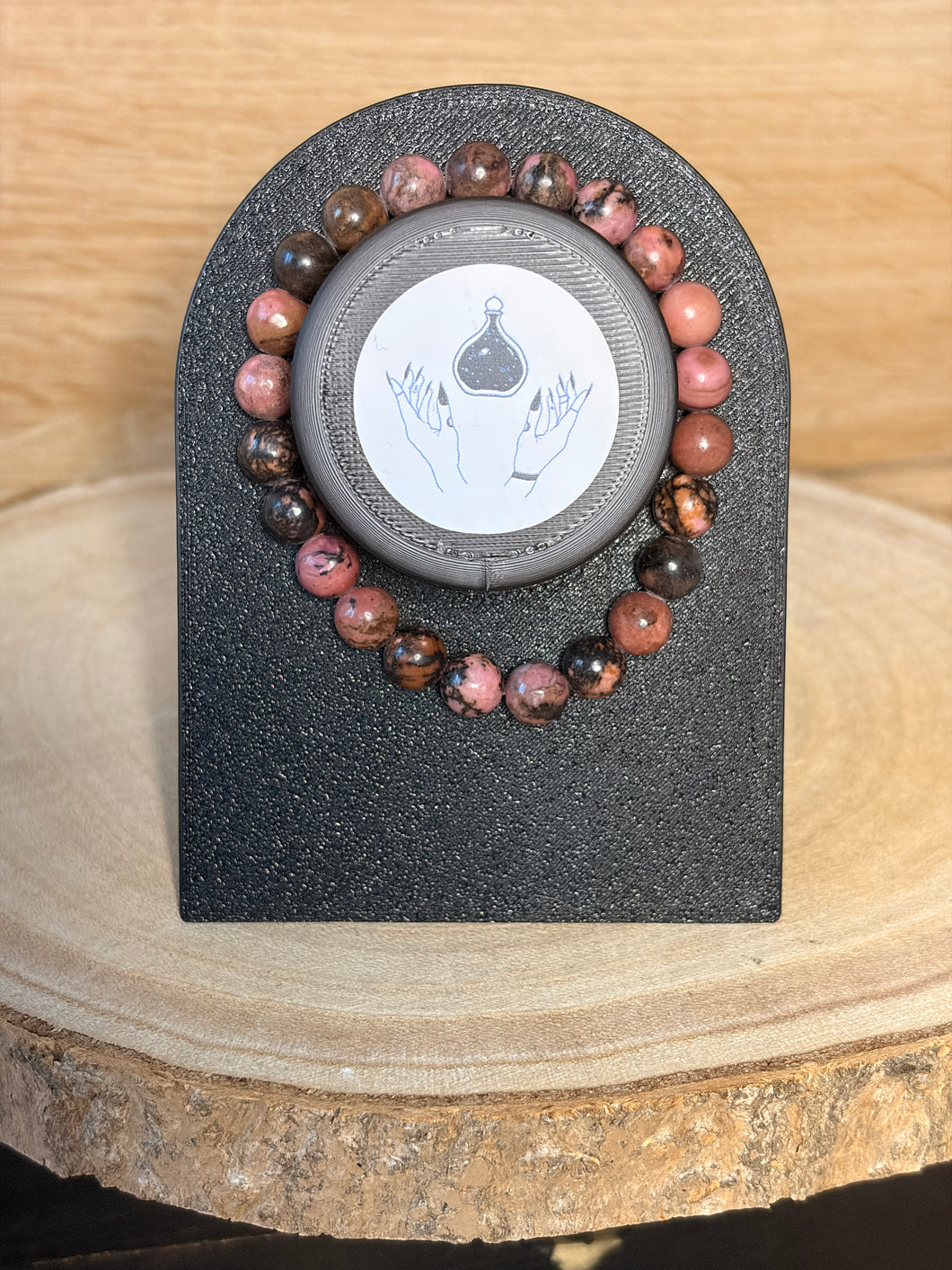 Rhodonite bead bracelet