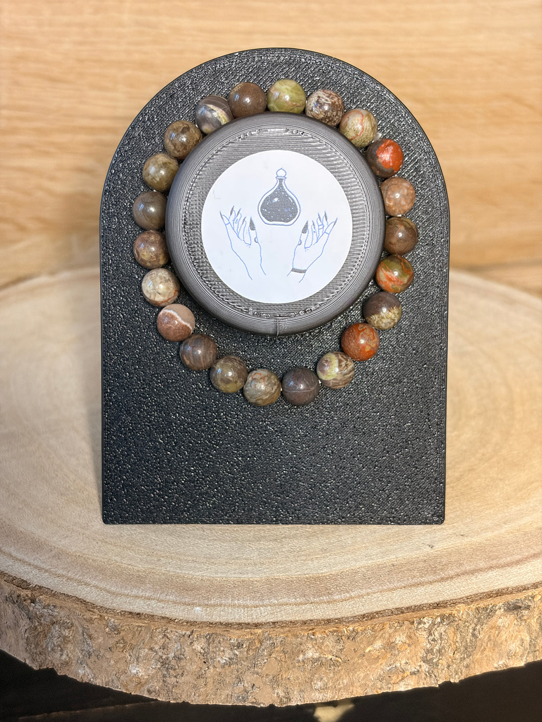 Money agate bead bracelet