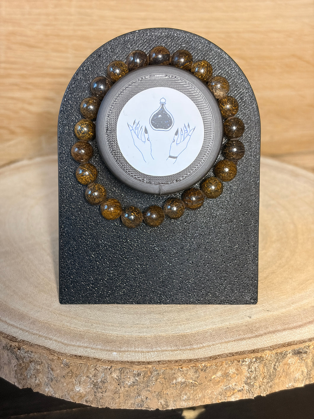 Bronzite bead bracelet