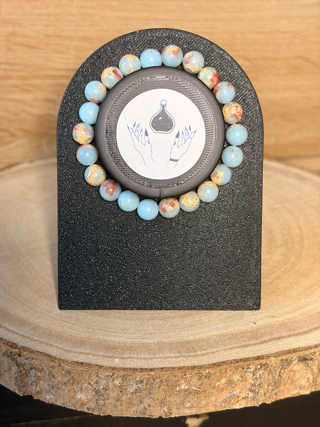 Aqua terra/Shoushan jasper bead bracelet