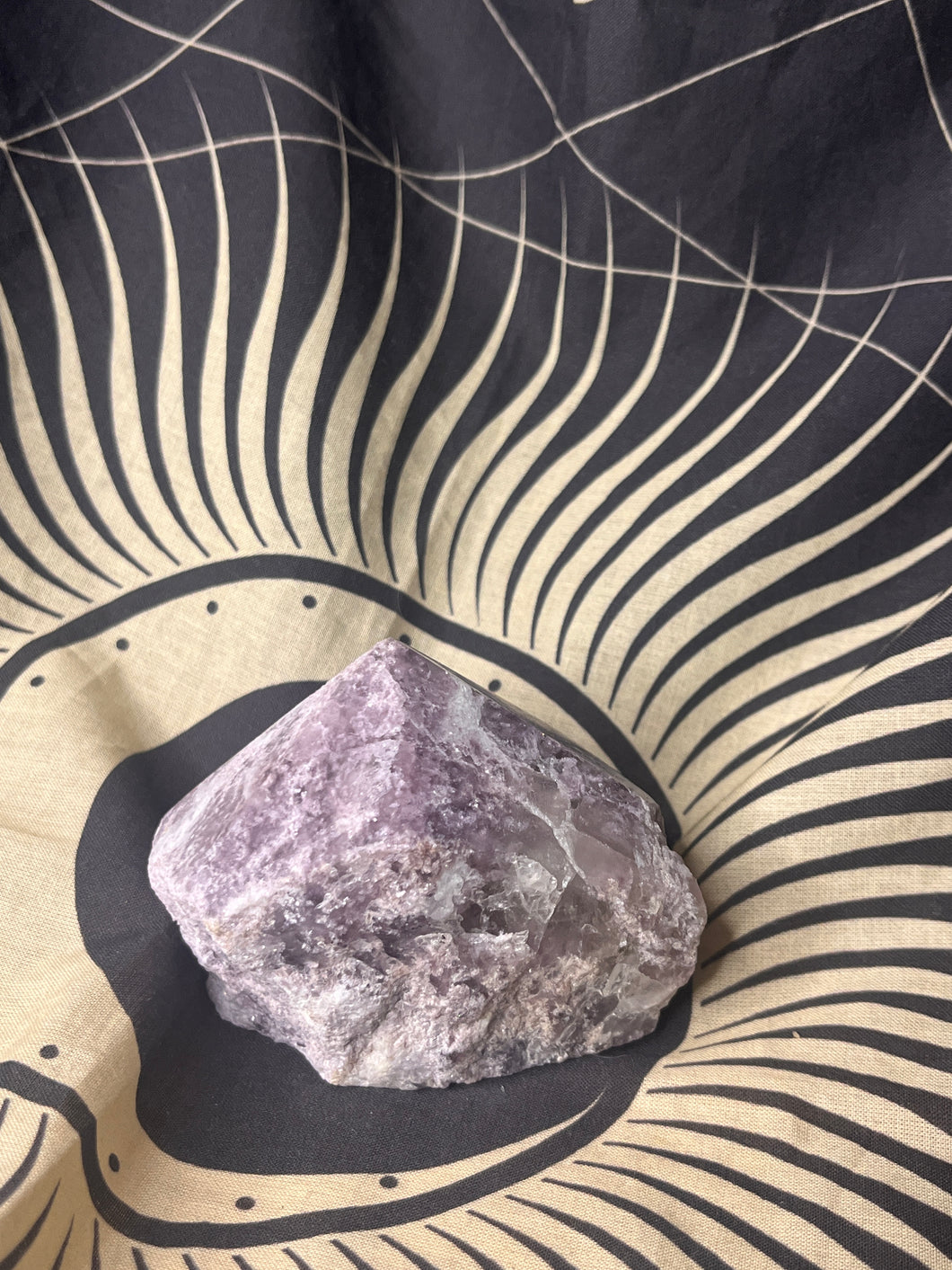 Lepidolite cut base point