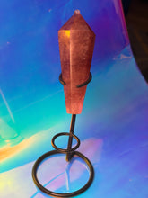 Load image into Gallery viewer, Strawberry quartz wand with stand
