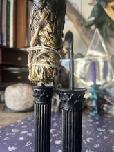 Load image into Gallery viewer, Handmade gothic column smudge stick sage wand holder
