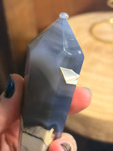Load image into Gallery viewer, Volcano agate wand with display stand
