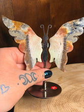 Load image into Gallery viewer, Ocean jasper butterfly wings with display stand
