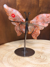 Load image into Gallery viewer, Fire quartz butterfly wings with display stand
