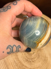 Load image into Gallery viewer, Large high quality blue onyx sphere
