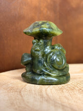 Load image into Gallery viewer, Green jade snail with mushrooms
