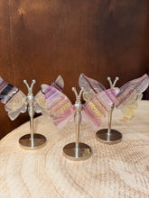 Load image into Gallery viewer, Small Fluorite butterfly on stand
