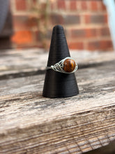 Load image into Gallery viewer, Handmade wire wrap ring - Tigers eye
