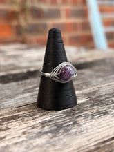 Load image into Gallery viewer, Handmade wire wrap ring - Purple fluorite
