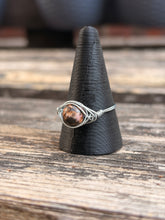Load image into Gallery viewer, Handmade wire wrap ring - Rhodonite
