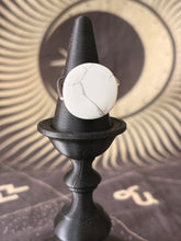 Load image into Gallery viewer, White howlite large coin adjustable ring
