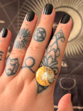Load image into Gallery viewer, Crazy lace agate large coin adjustable ring
