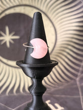 Load image into Gallery viewer, Rose quartz moon adjustable ring
