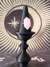 Load image into Gallery viewer, Rose quartz double point adjustable ring
